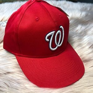 NEW! Washington Nationals MLB Red Baseball Cap, with Embroidered Curly “W” Logo